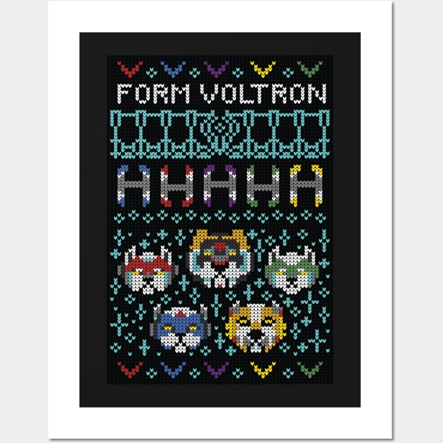 Ugly Voltron Holiday Sweater Wall Art by Soft Biology